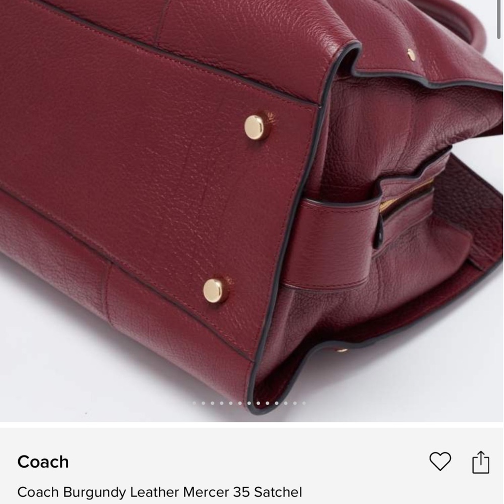 Coach Maroon Leather Satchel - Picture 4 of 8